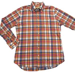 GANT Rugger Shirt Mens XL Multicolor Plaid Long Sleeve Button Up Cotton
